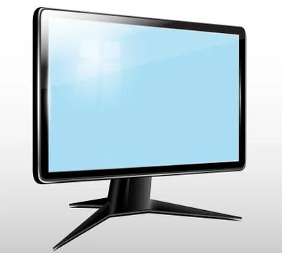 Monitor, computer display,lcd, tv ,plastic case.Vector Stock Illustration