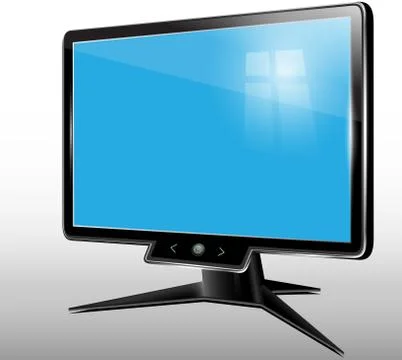Monitor, computer display,lcd, tv.Vector Illustrazione stock