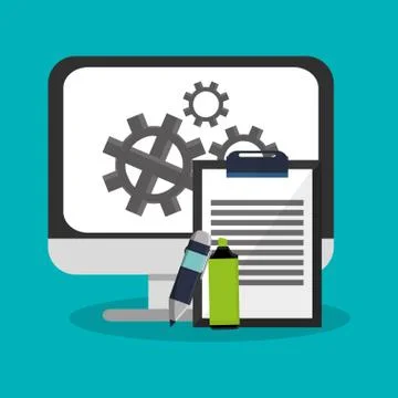 Monitor computer icon 스톡 일러스트