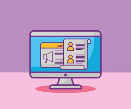 Monitor computer icon Stock Illustration