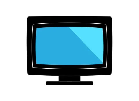 Monitor computer icon on the white background Vector Illustration Stock Illustration
