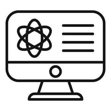Monitor computer lab icon outline vector. Research laboratory イラスト素材