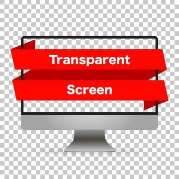 Monitor computer mockup isolated. Screen monitor transparent empy isolated ba Illustrazione stock