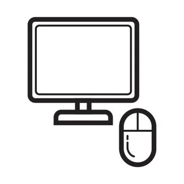 Monitor with computer mouse Stock Illustration