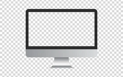 Monitor Computer Transparent Vector Mockup Design Stock Illustration