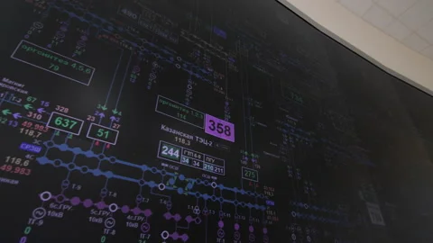 Monitor with connection equipment scheme... | Stock Video | Pond5