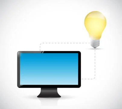 Monitor connection. light bulb idea electronic Stock Illustration