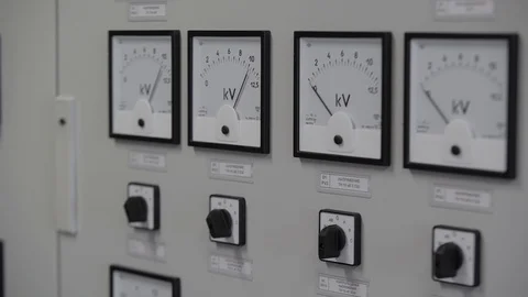Monitor control in electricity power station. Close up control panel Stock-Footage 101944957