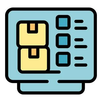 Monitor control product icon vector flat Stock Illustration