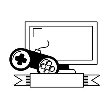 Monitor controller video game Stock Illustration