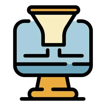 Monitor conversion funnel icon color outline vector Illustrazione stock