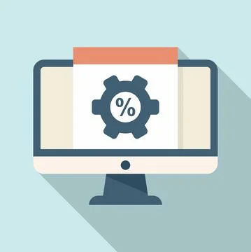 Monitor conversion rate icon, flat style イラスト素材