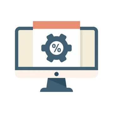 Monitor conversion rate icon flat isolated vector Stock Illustration