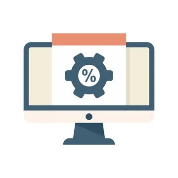 Monitor conversion rate icon flat isolated Illustrazione stock