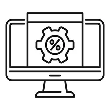 Monitor conversion rate icon, outline style Stockillustratie