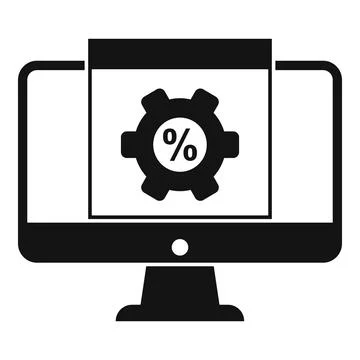 Monitor conversion rate icon, simple style Stock Illustration
