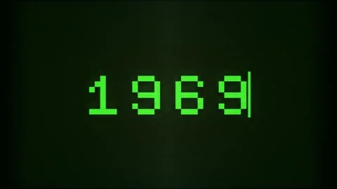Monitor CRT year 1969 pc Video stock 342768403