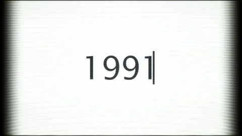 Monitor CRT year 1991 pc Video stock 344400341