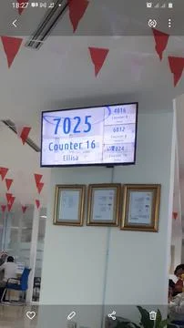 Monitor Customer Queue Number Stock Photos