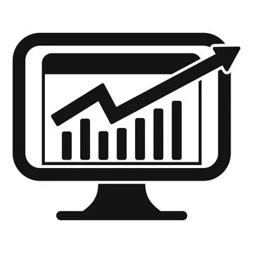 Monitor data finance icon simple vector. Digital chart 스톡 일러스트
