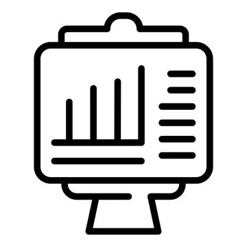 Monitor data icon outline vector. Digital paper Stockillustratie