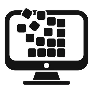 Monitor data storage icon simple vector. Shutter cloud Stock Illustration