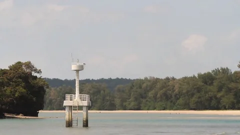 To monitor derrick in the water. Stock Footage 71614738