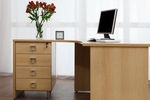 Monitor on a desk Stock Photos