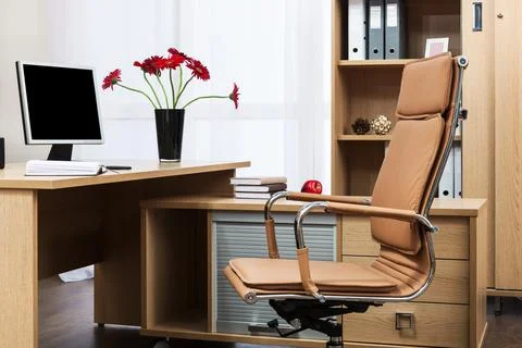 The monitor on a desk Stock Photos