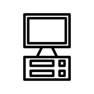 Monitor desktop computer design logo or icon illustration Stock Illustration