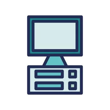 Monitor desktop computer design logo or icon illustration Stock Illustration
