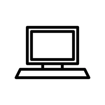 Monitor desktop computer logo or icon illustration Stock Illustration