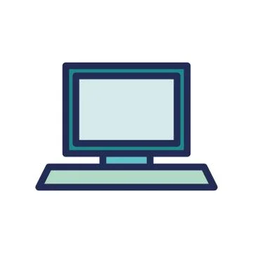 Monitor desktop computer logo or icon illustration Stock Illustration