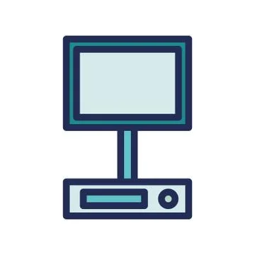 Monitor desktop logo or icon illustration Stock Illustration