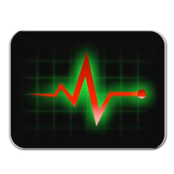 Monitor diagnostic on tablet black color Stock Illustration
