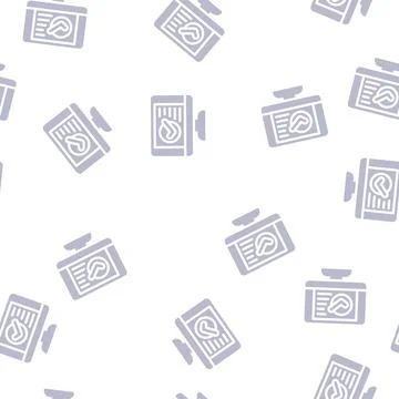 Monitor digital compliance glyph vector seamless pattern Illustrazione stock