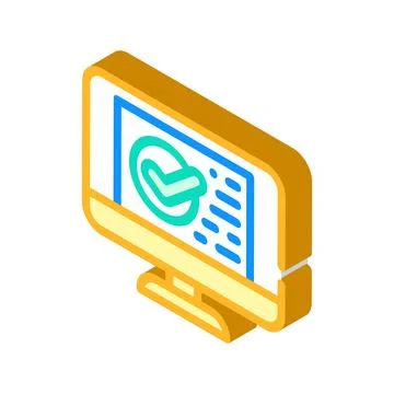 Monitor digital compliance isometric icon vector illustration Illustrazione stock