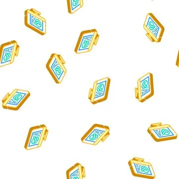 Monitor digital compliance isometric icon seamless pattern イラスト素材