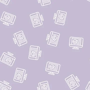 Monitor digital compliance line vector seamless pattern Stock Illustration