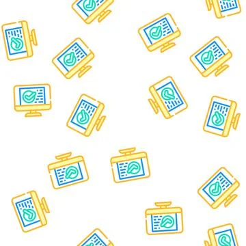 Monitor digital compliance vector seamless pattern Stock Illustration