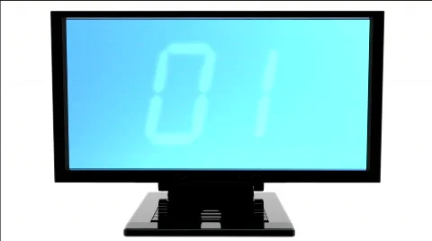 Monitor with digital effect Stock Footage 354393