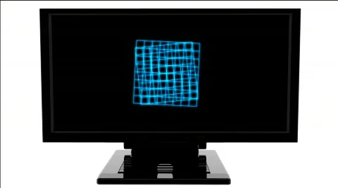 Monitor with digital effect Stock Footage 354397