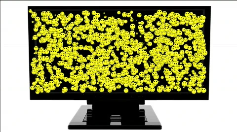 Monitor with digital effect Stock Footage 355719