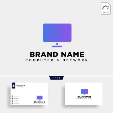 Monitor digital technology logo template vector illustration icon element Stock Illustration
