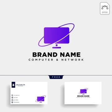 Monitor digital technology logo template vector illustration icon element Stock Illustration