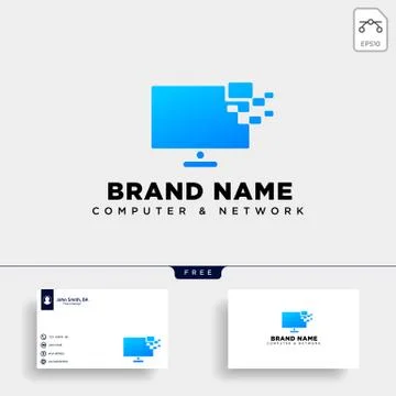 Monitor digital technology logo template vector illustration icon element Stock Illustration