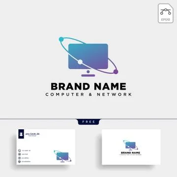 Monitor digital technology logo template vector illustration icon element Stock Illustration