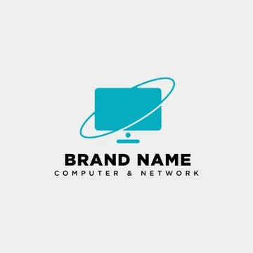 Monitor digital technology logo template vector illustration icon element Stock Illustration