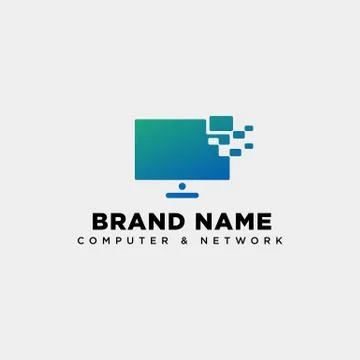 Monitor digital technology logo template vector illustration icon element Stock Illustration