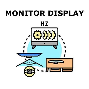 Monitor display hertz and computer performance concept Stock-Illustration